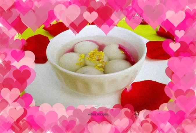 Flower glutinous rice balls