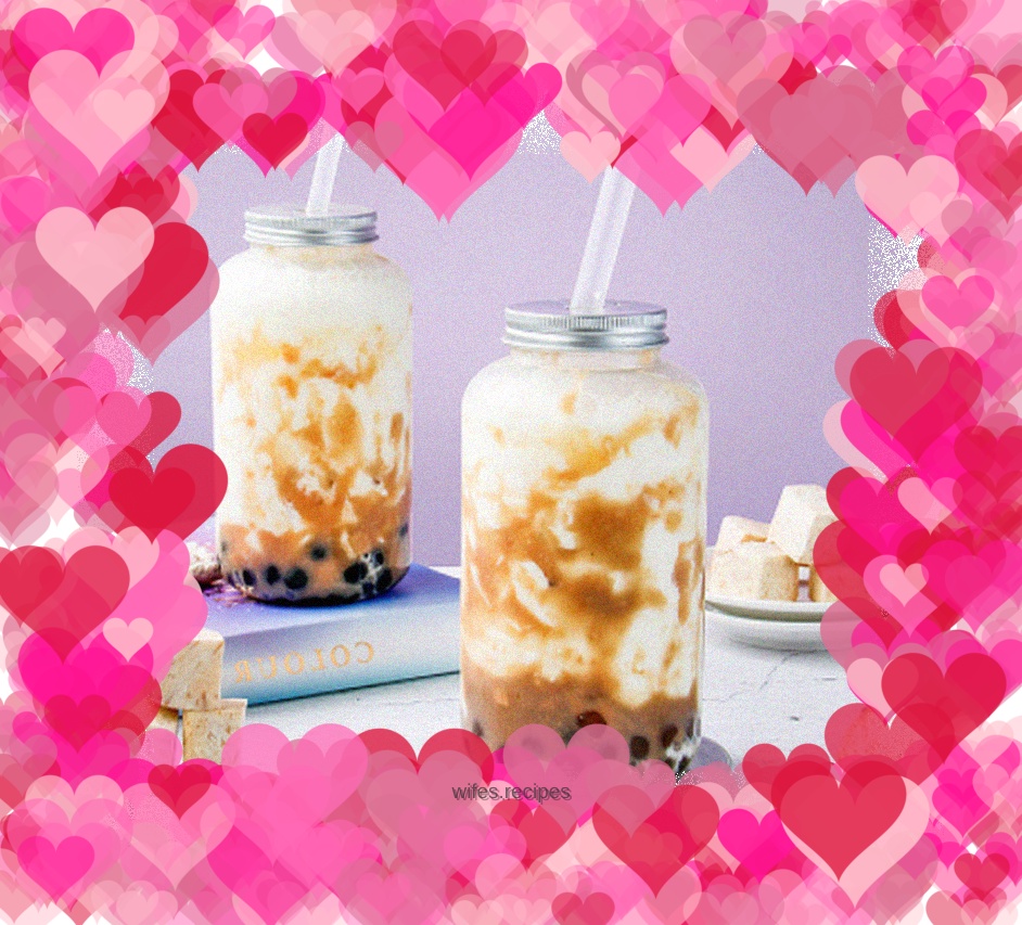 Fresh milk with taro paste and smooth texture