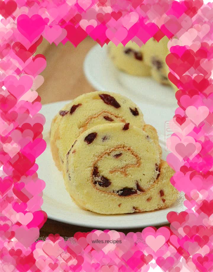 Cranberry Chiffon Cake Roll