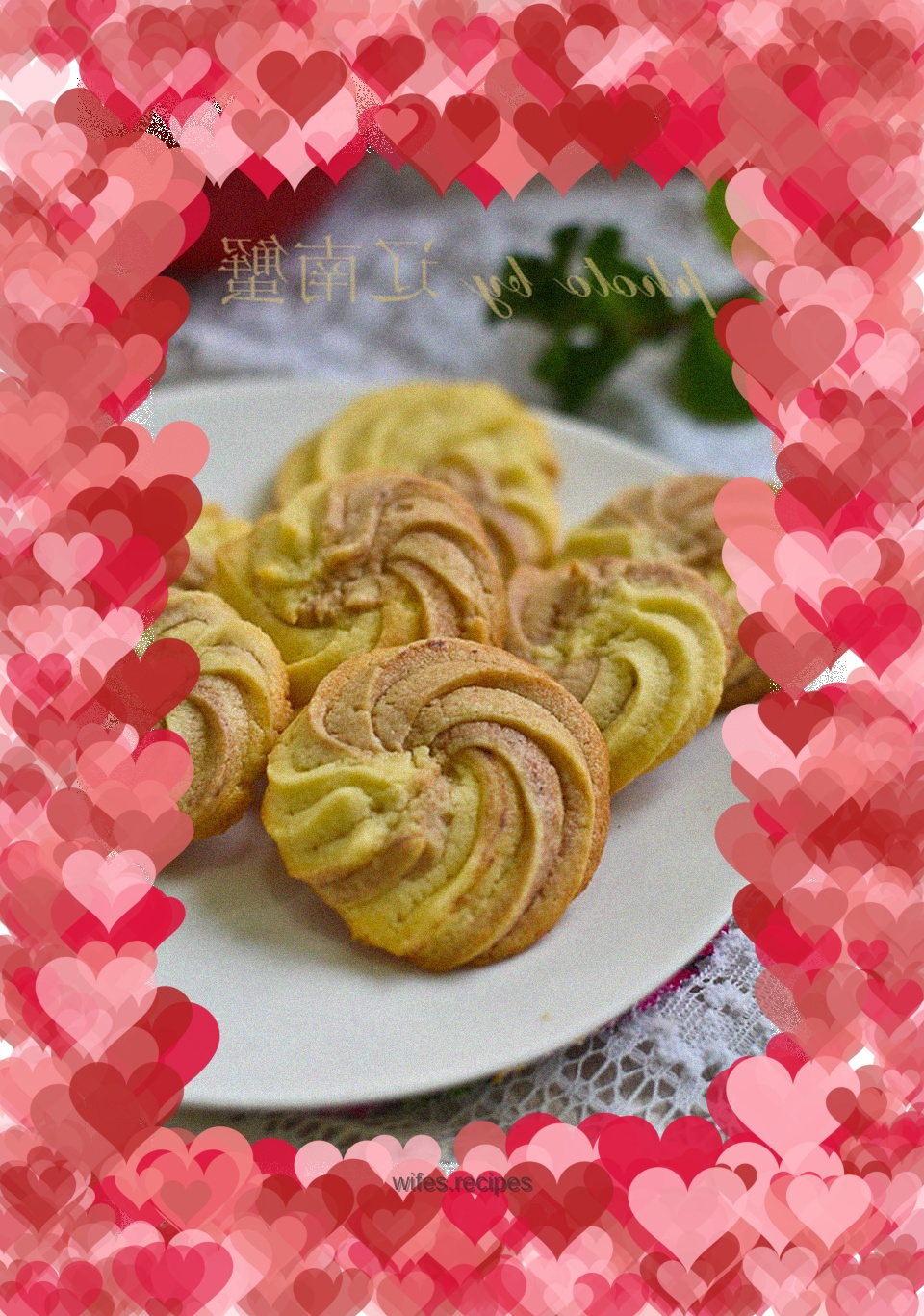 Two-color yogurt biscuits