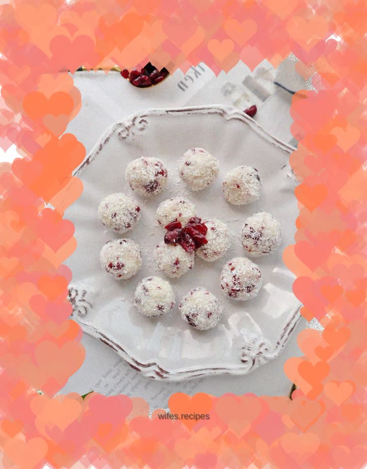 Yam, Cranberry and Coconut Balls ❗️Small dessert after meal ~ Strengthens the spleen and stomach and aids digestion