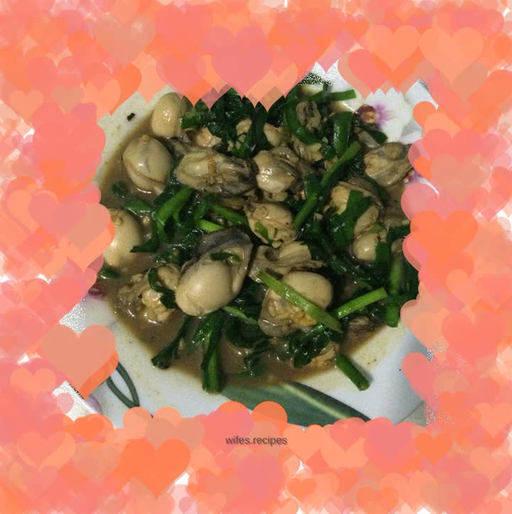 Fried oysters with leeks