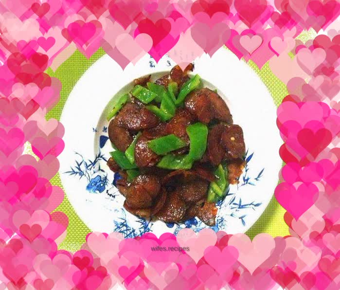 Stir-fried peppers with sausage