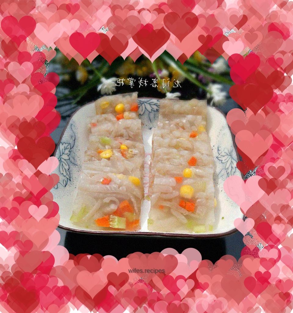 Colorful pig skin jelly