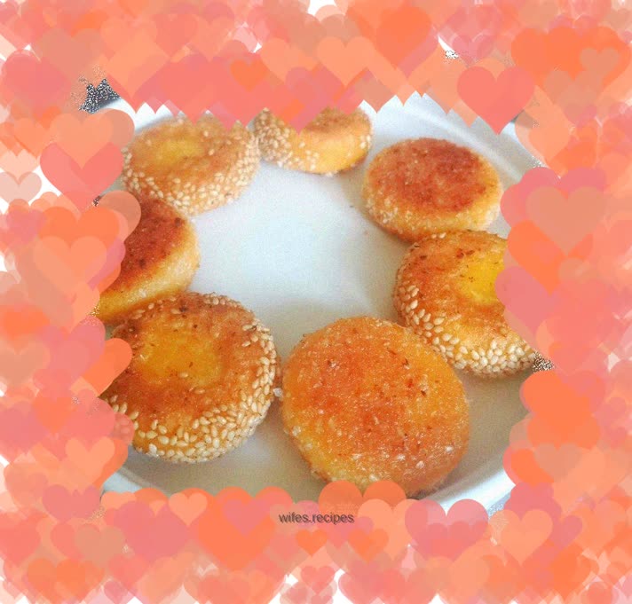 Pan-fried pumpkin cake (less oil version)