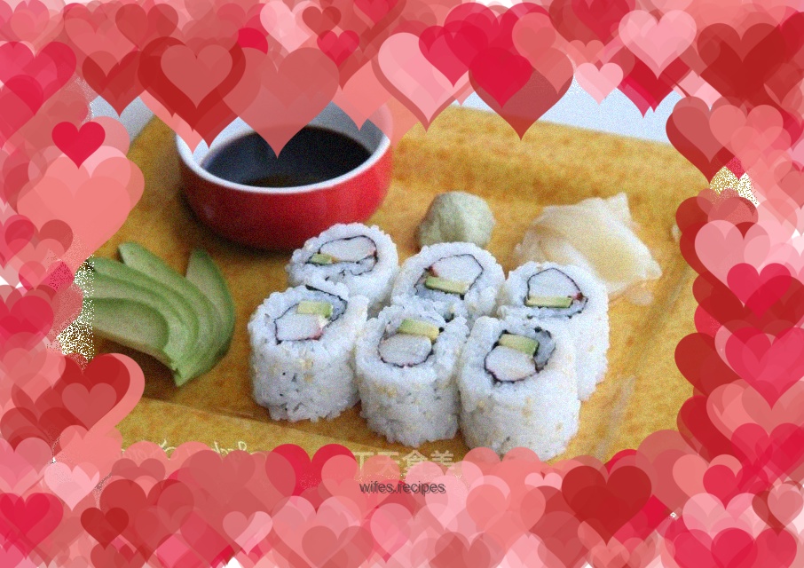 Summer fume-free cool dinner - family version of simple California rolls