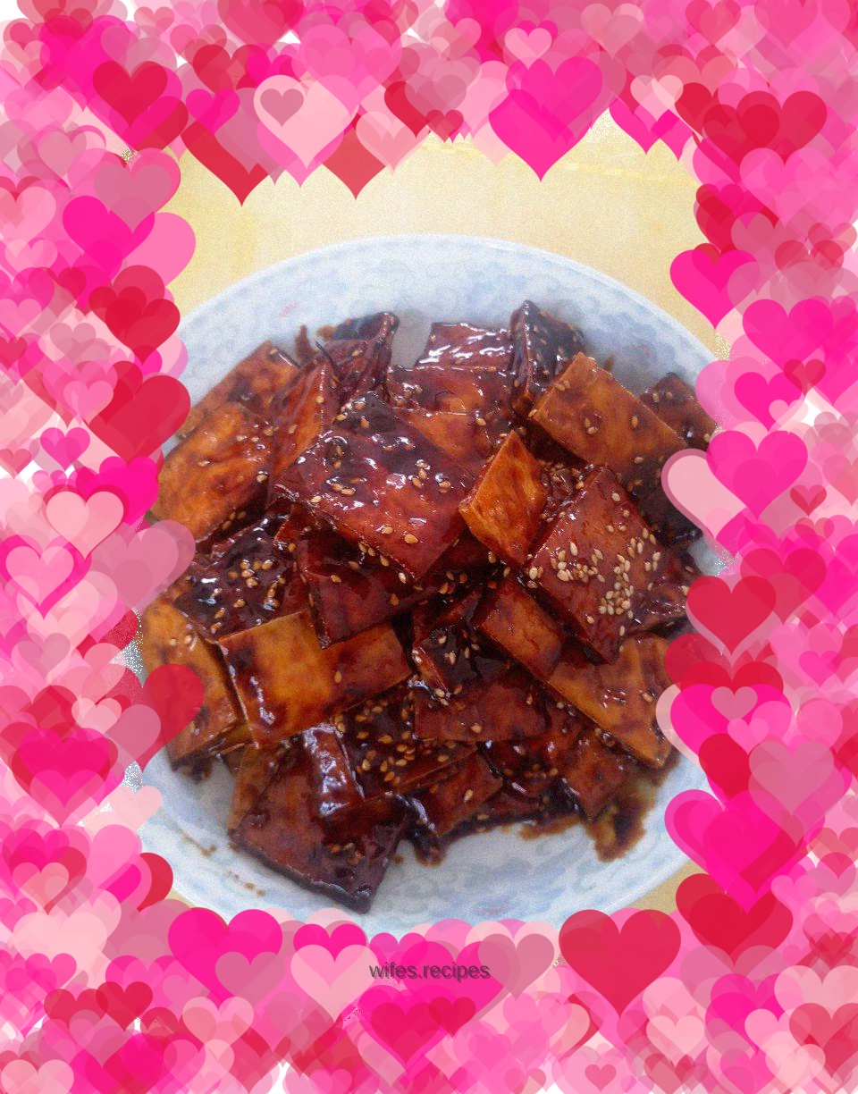 Dried tofu in honey sauce