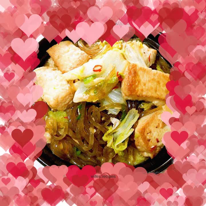 Braised tofu with cabbage and vermicelli