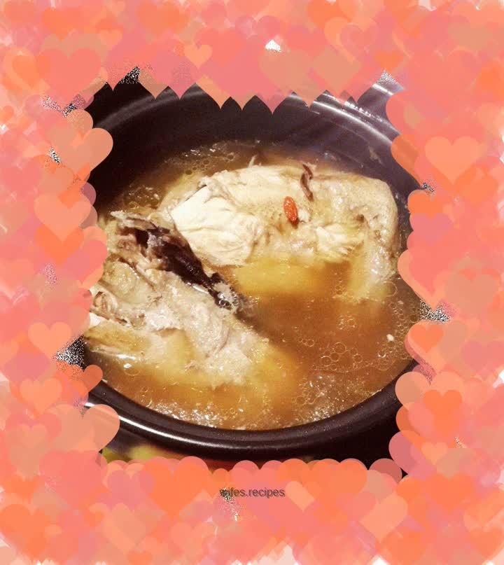 Tea tree mushroom chicken soup🍲🥩🍥