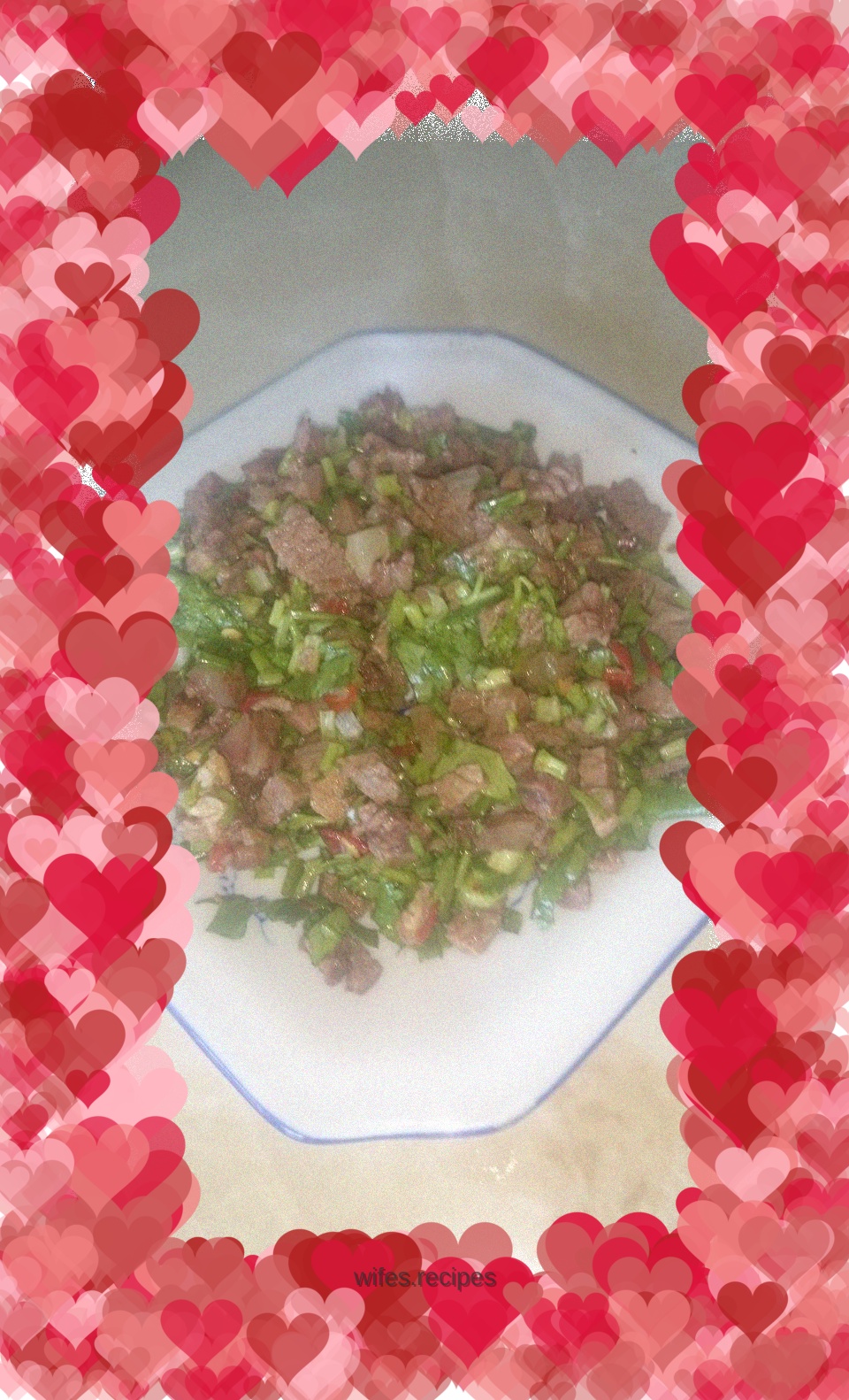 Beef mixed with cilantro (cilantro lovers)