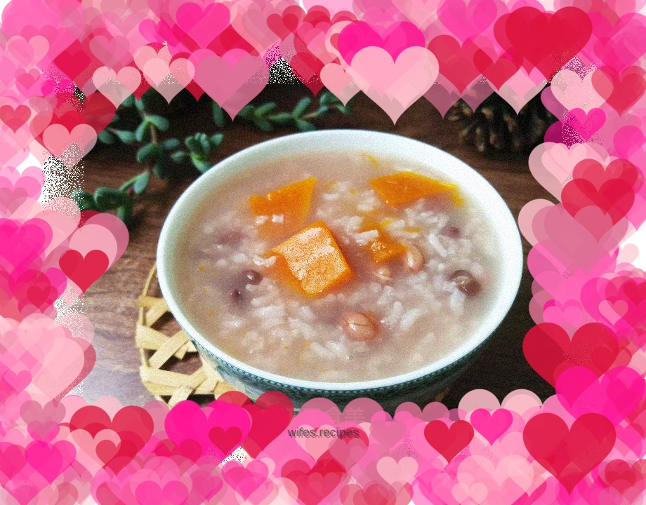 Red bean, peanut and pumpkin porridge