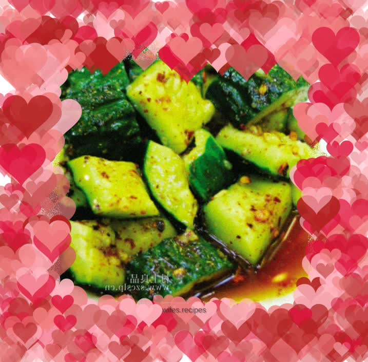 Cucumber salad with spicy sauce