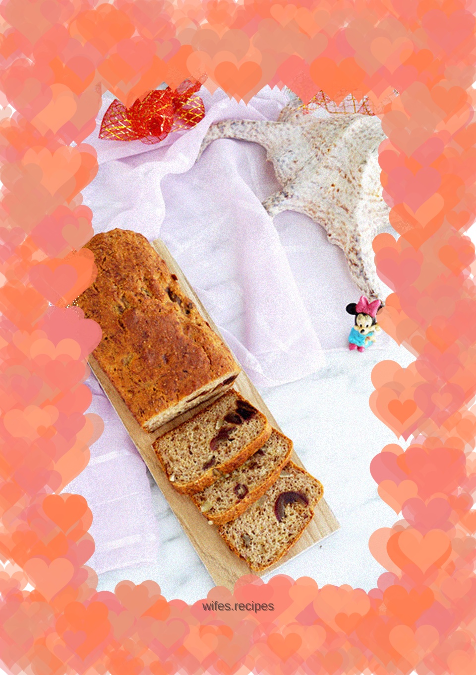 Oil-free banana date walnut bread