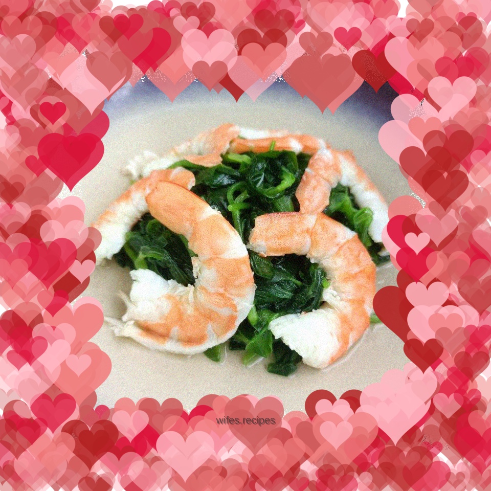 Commelina mixed with shrimps