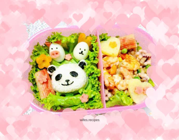 【Panda Seafood Bento】--cute, nutritious and easy to carry