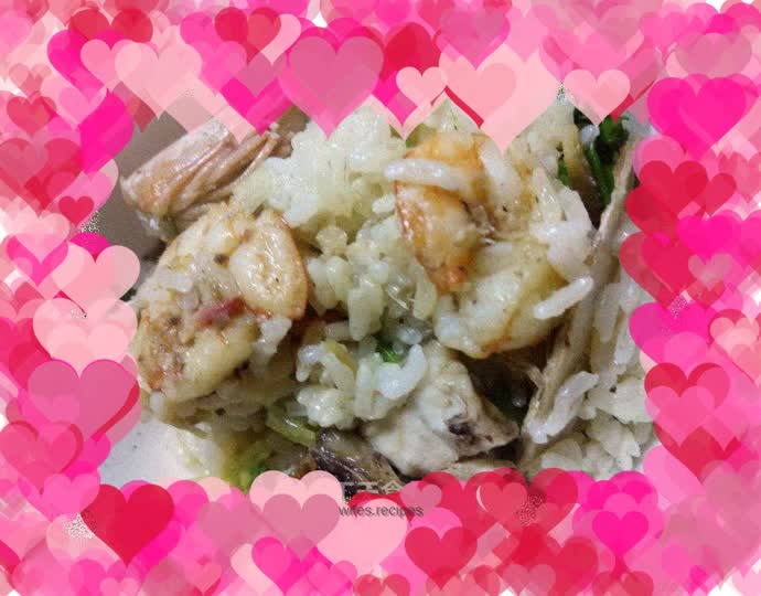 Fish and shrimp rice