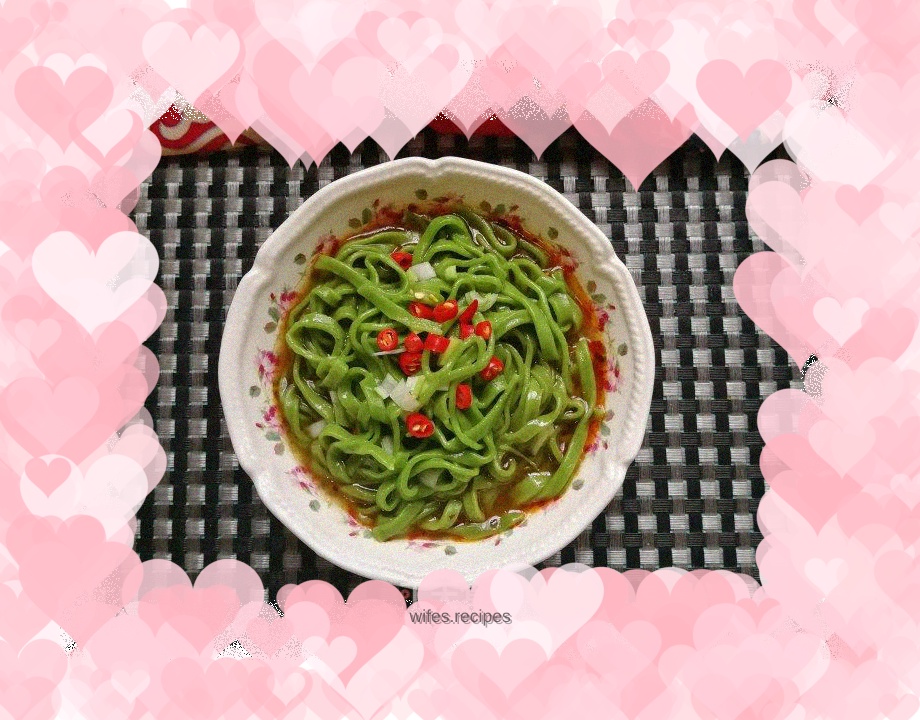 Spicy and Sour Spinach Noodles