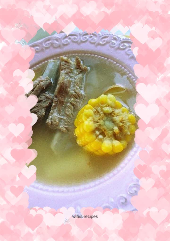 Calcium supplemented pork ribs and corn soup