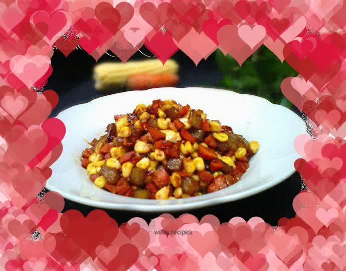 Three-color diced vegetables