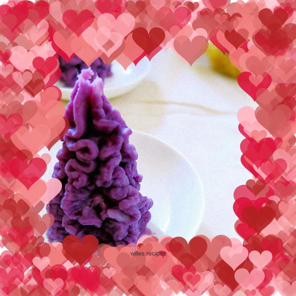 Purple sweet potato and yam puree