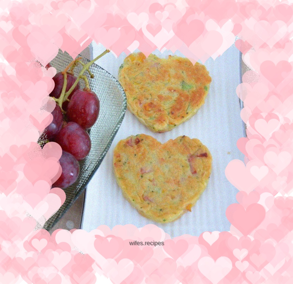 Colorful vegetable egg pancake