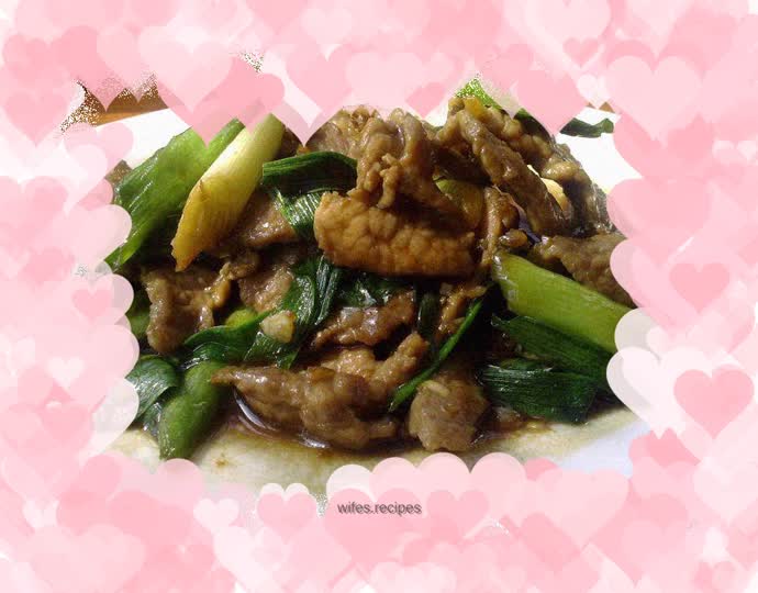 Stir-fried pork with garlic sprouts