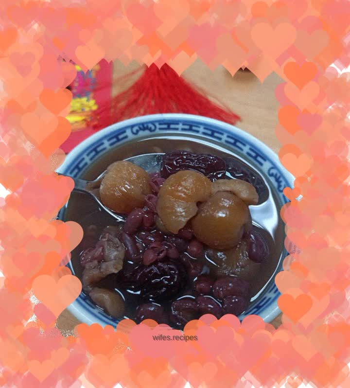 Red bean, red date and longan soup