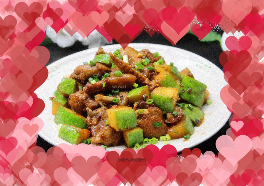 Sauce-flavored winter melon braised chicken