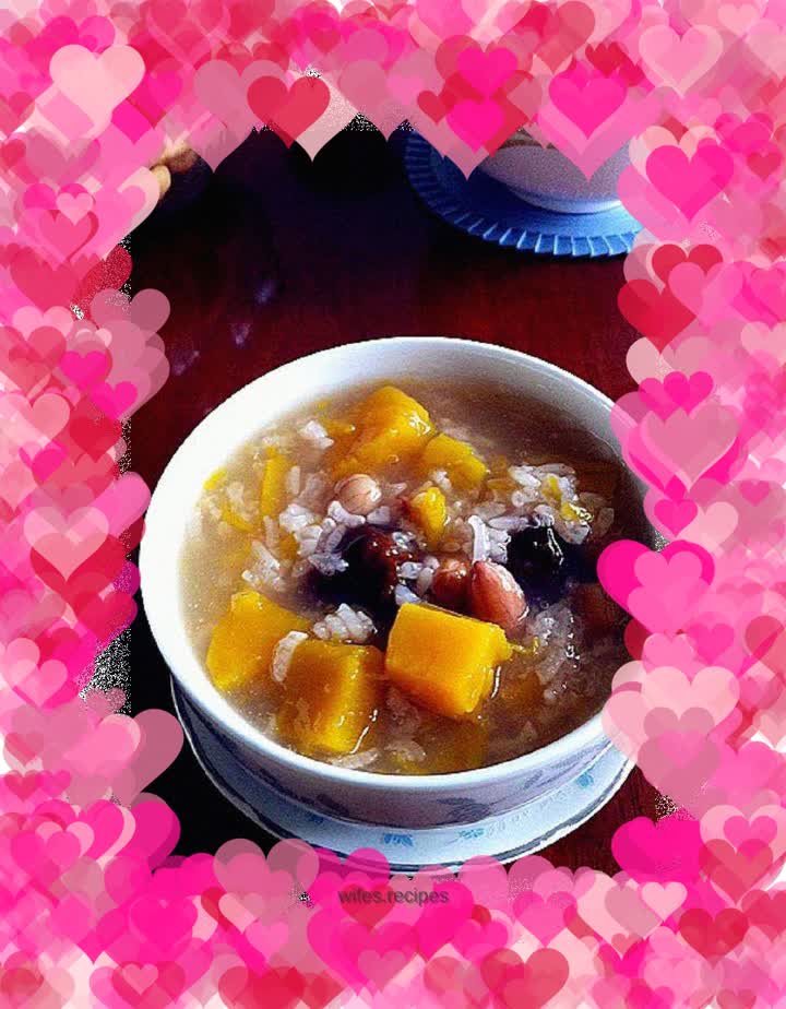 Pumpkin, candied dates and glutinous rice porridge