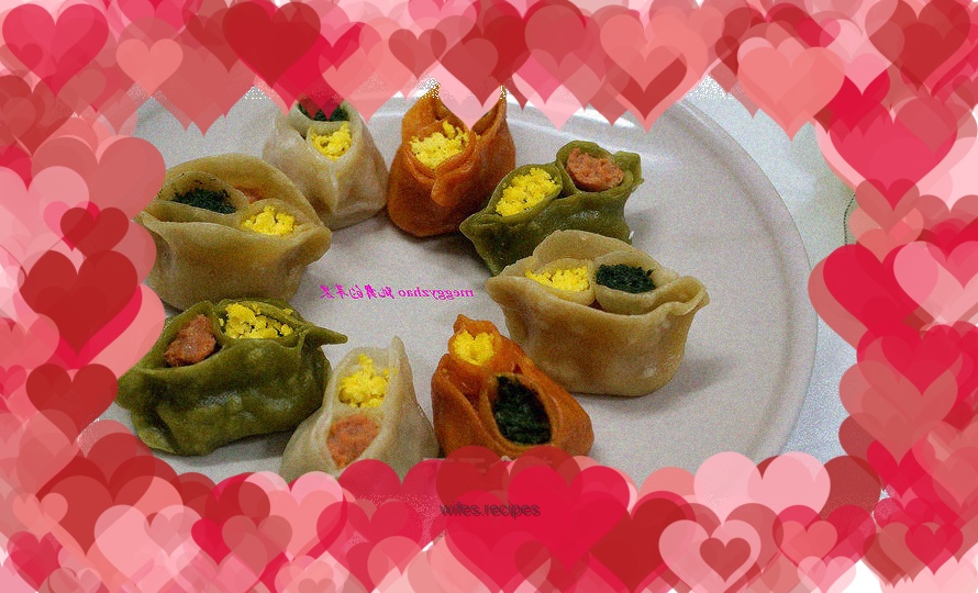 Colorful Poach Hot Noodles and Steamed Dumplings