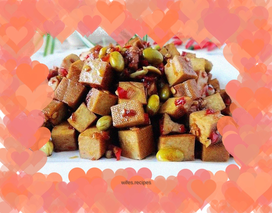 Fried Dried Tofu with Green Beans and Black Beans