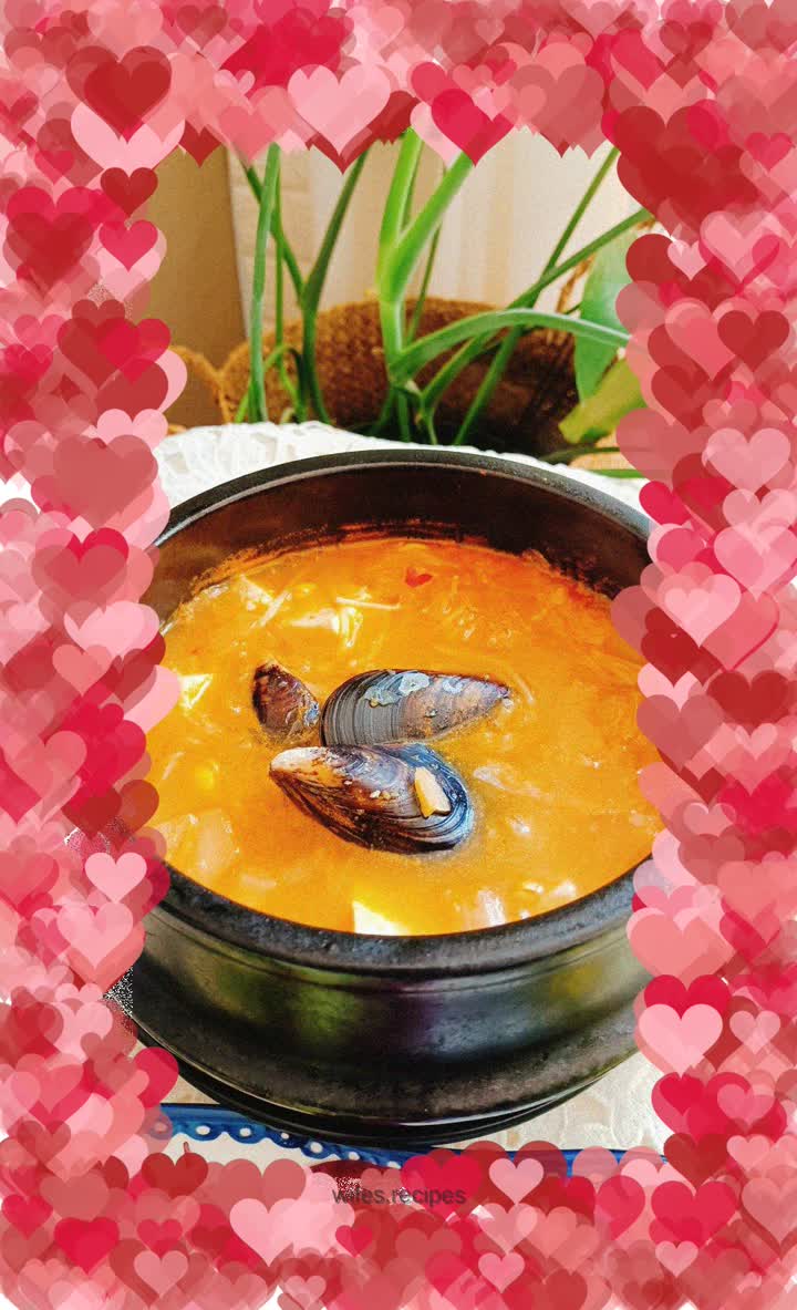 Spicy Cabbage Seafood Tofu Soup