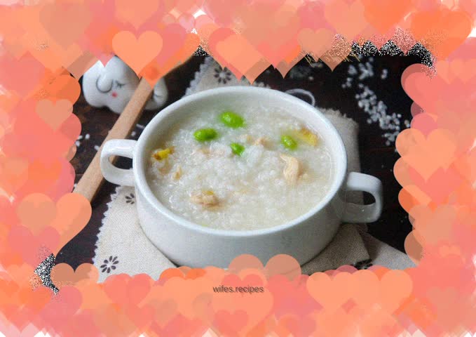 Edamame and chicken porridge