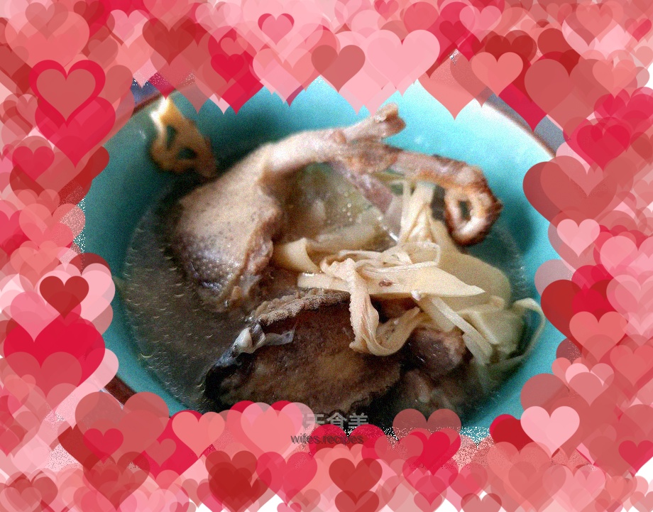 Braised Pigeon with Charcoal Grilled Bamboo Shoot Tips