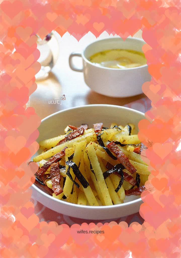 Crispy Potatoes with Seaweed and Bacon