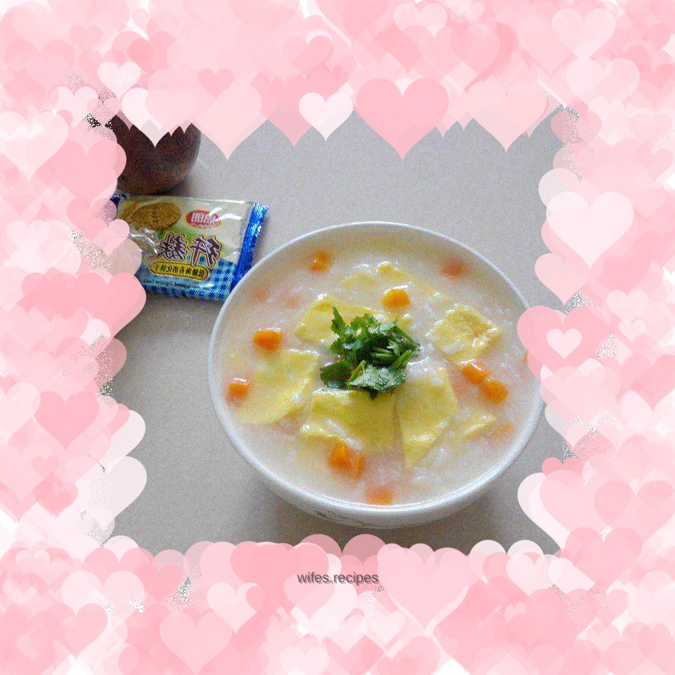 Carrot and egg porridge