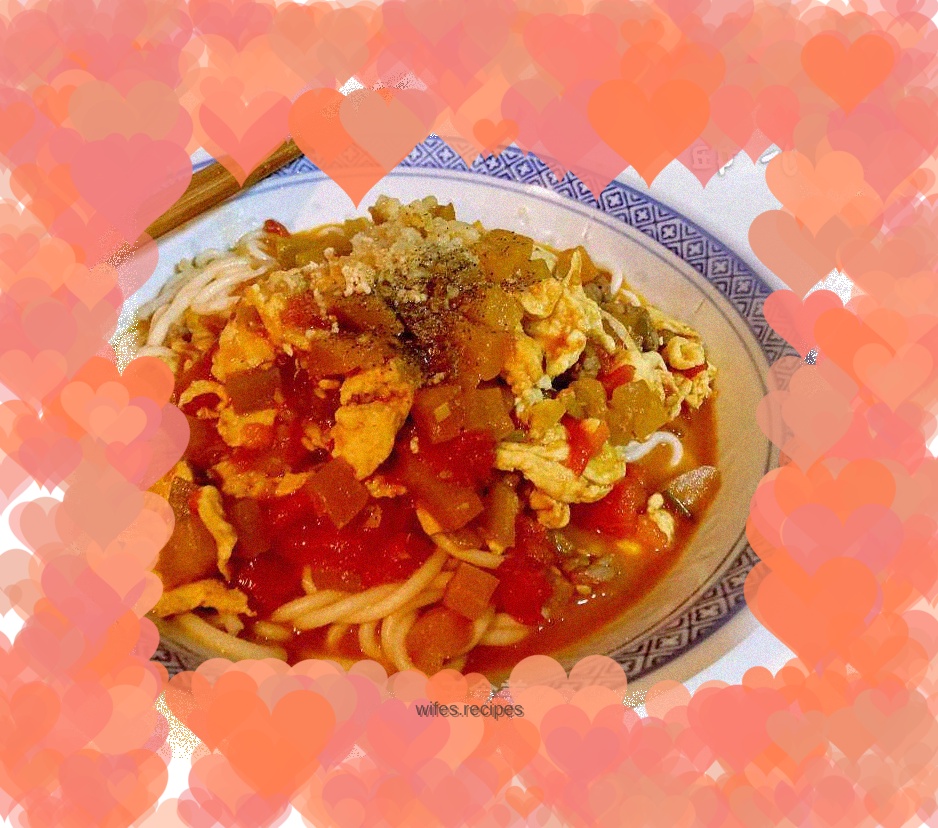 Double eggplant egg noodles