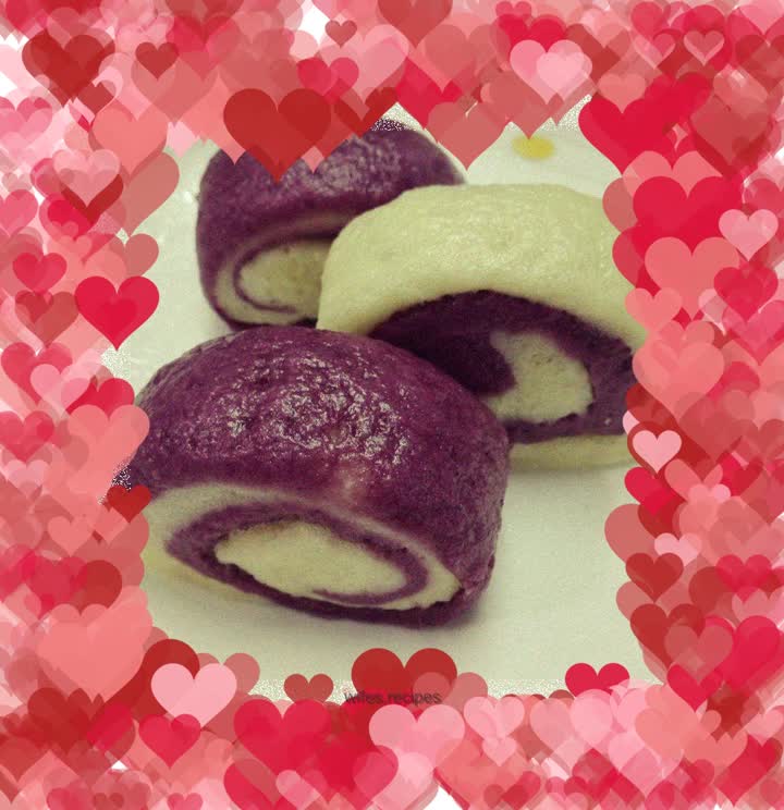 Purple sweet potato meets steamed bun😊❤