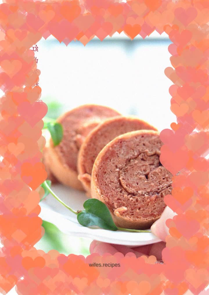 【Red yeast chiffon cake roll】