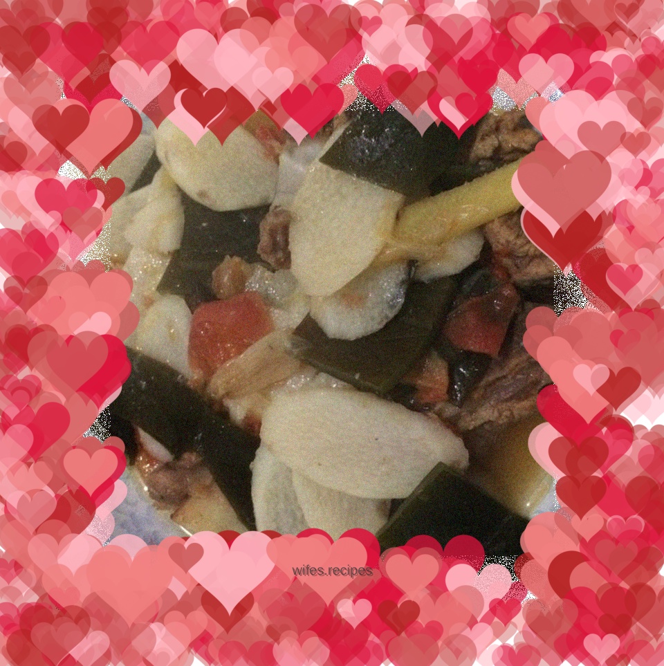 Stewed pork bones with yam and kelp