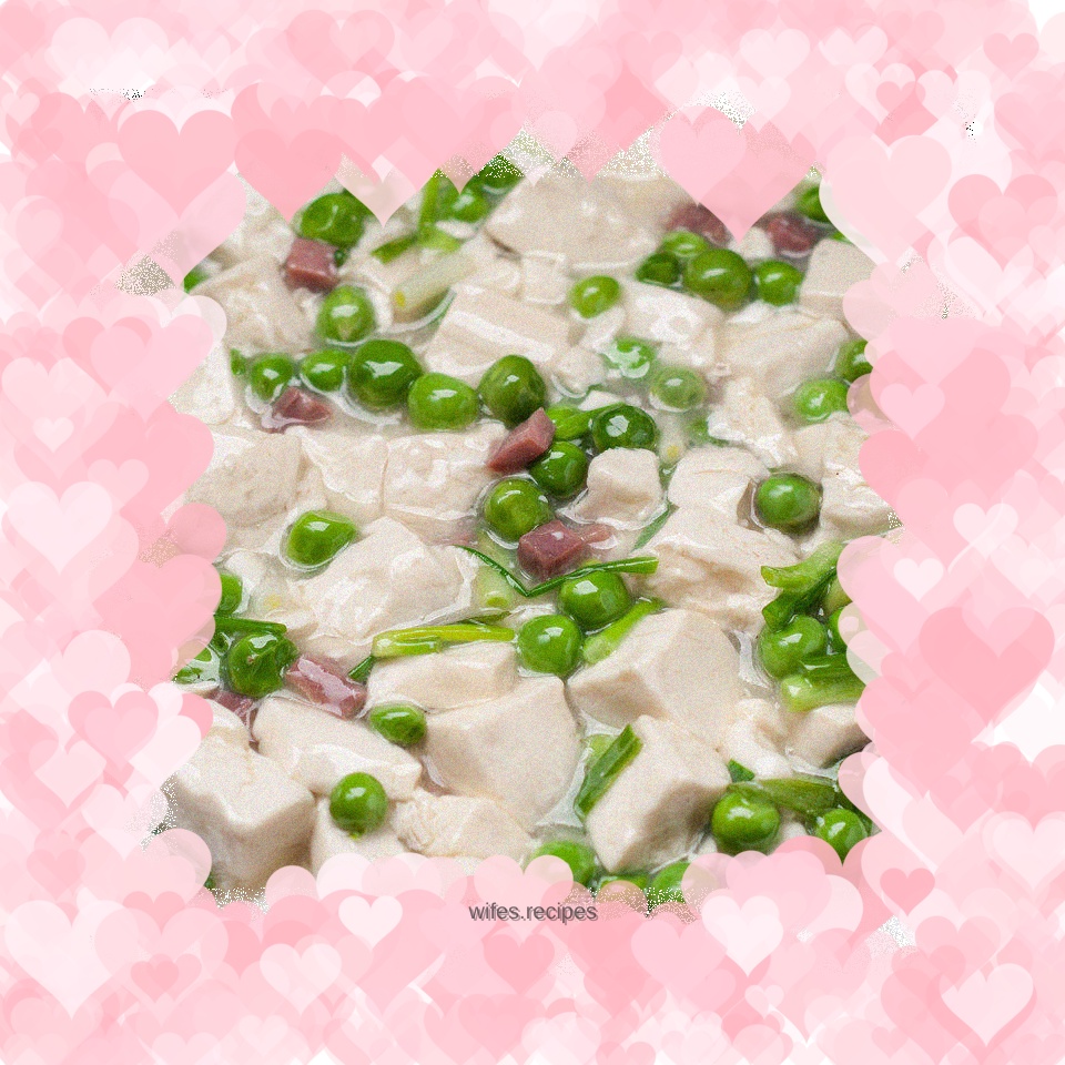 Braised tofu with green beans and ham