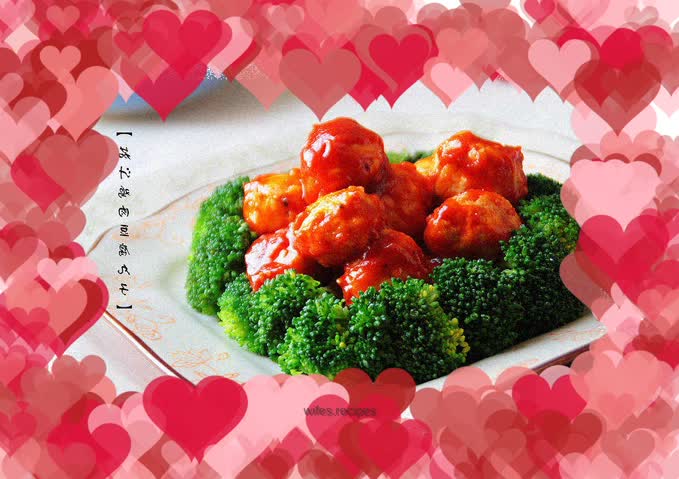 [Chicken and Tofu Balls in Tomato Sauce]: Sweet and sour, smooth and no burden