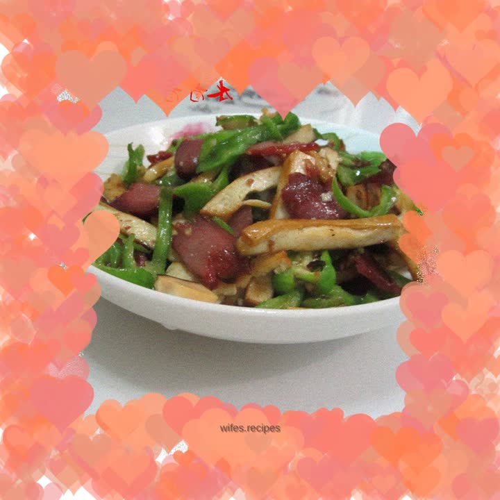 Stir-fried barbecued pork and dried tofu