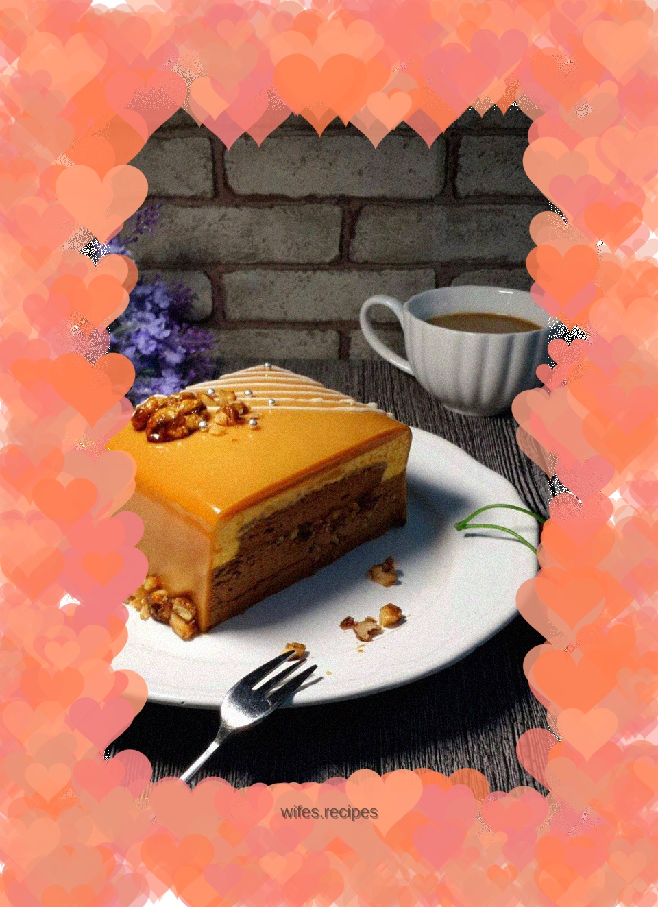 Pumpkin chocolate mousse (with caramel glaze)