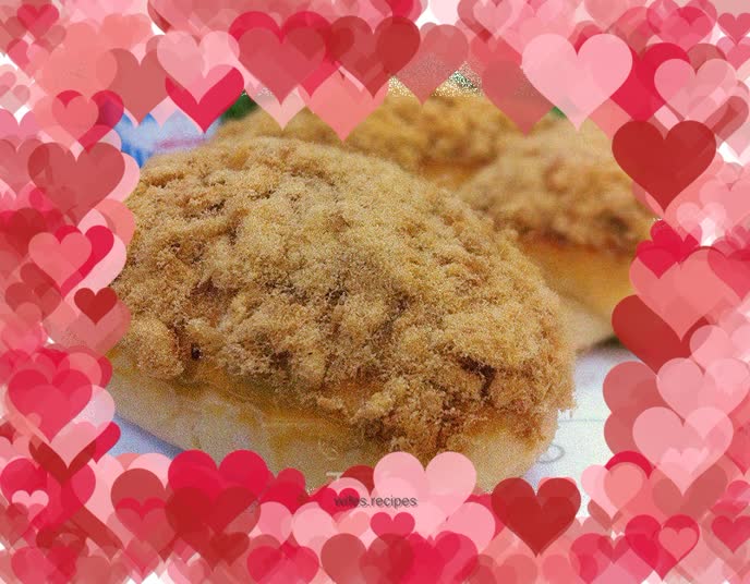 This is the way to enjoy eating it - meat floss bread