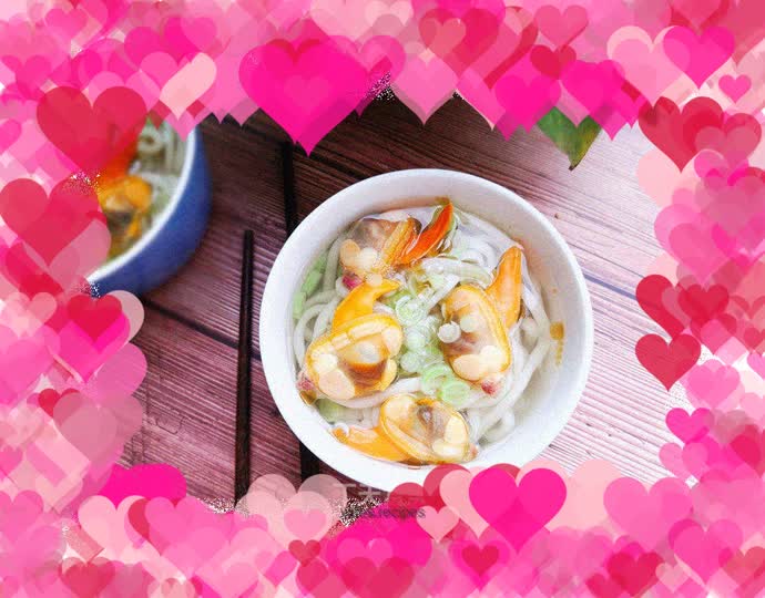 Yellow clam and kidney bean noodles