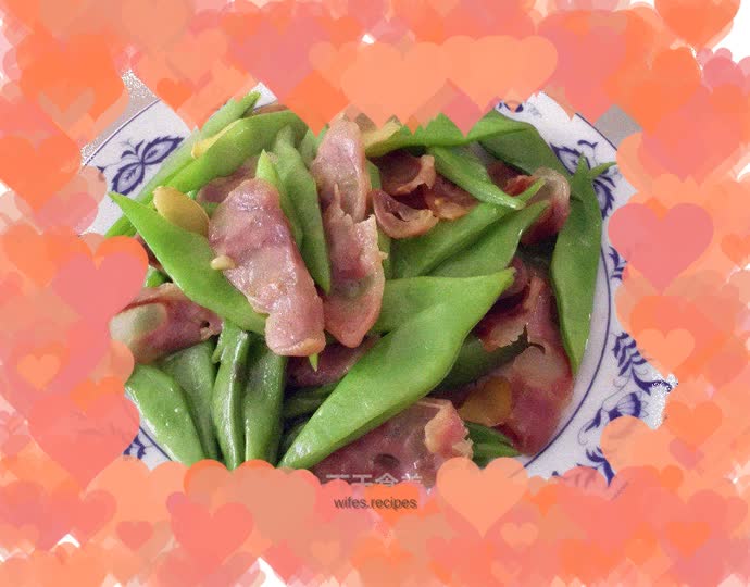 Fried Sausage with Snow Peas