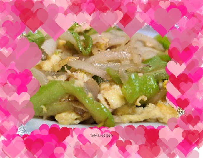 Fried eggs with onions and bitter gourd