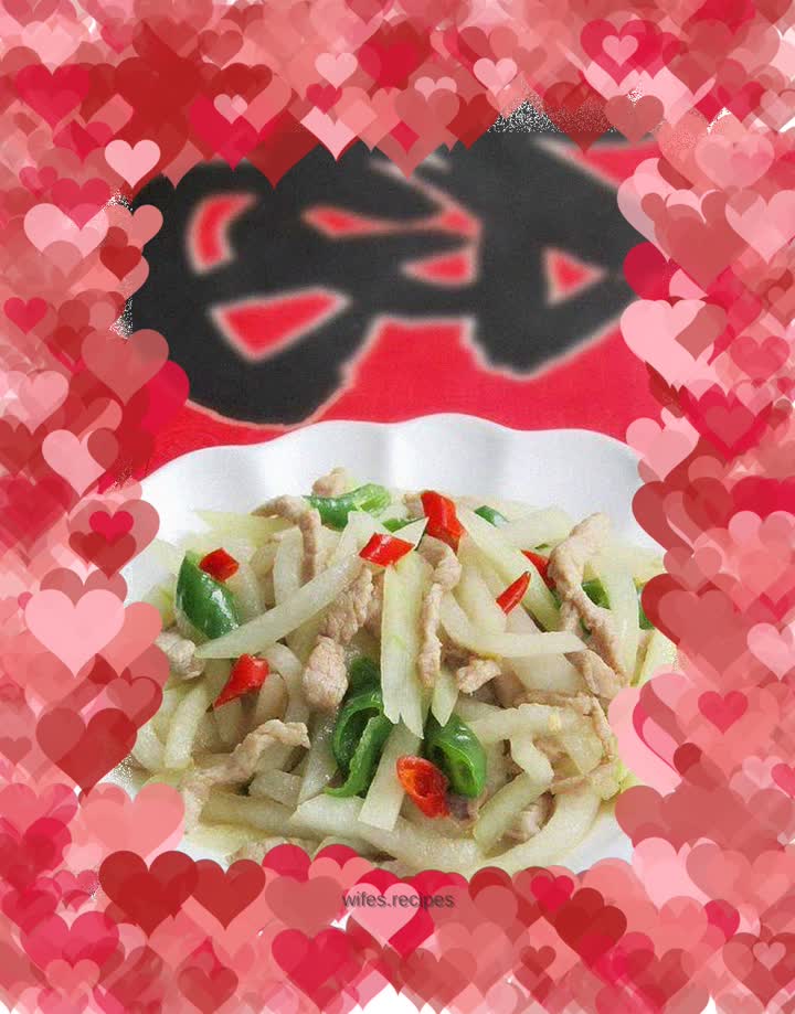 Stir-fried shredded pork with winter melon