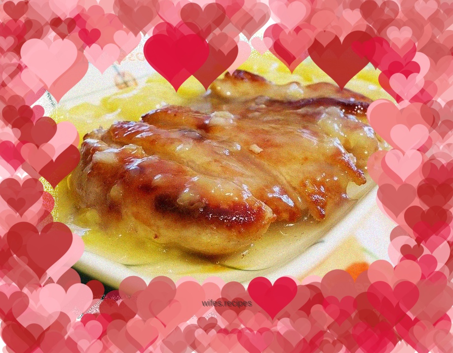 Chicken steak with pineapple sauce